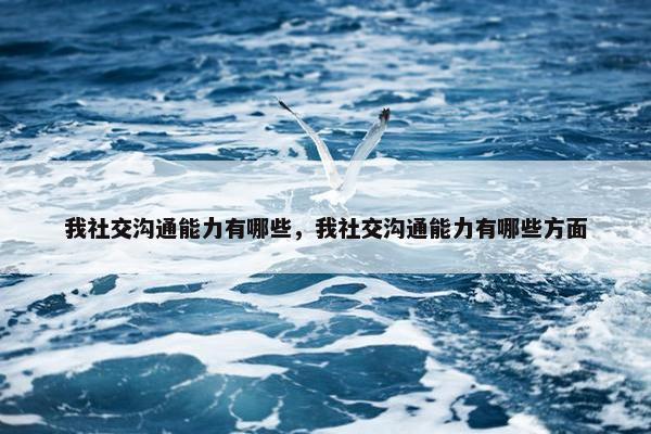 我社交沟通能力有哪些，我社交沟通能力有哪些方面