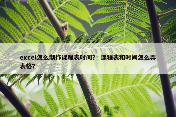 excel怎么制作课程表时间？ 课程表和时间怎么弄表格？