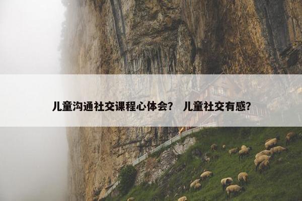 儿童沟通社交课程心体会？ 儿童社交有感？